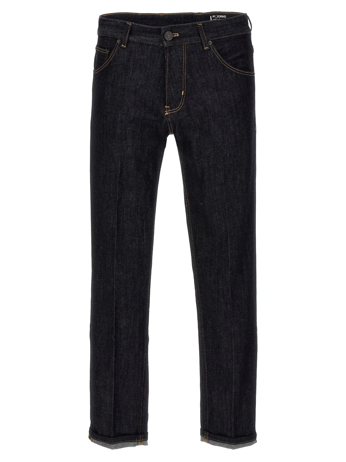 PT Torino Blue Cotton Straight-Leg Jeans