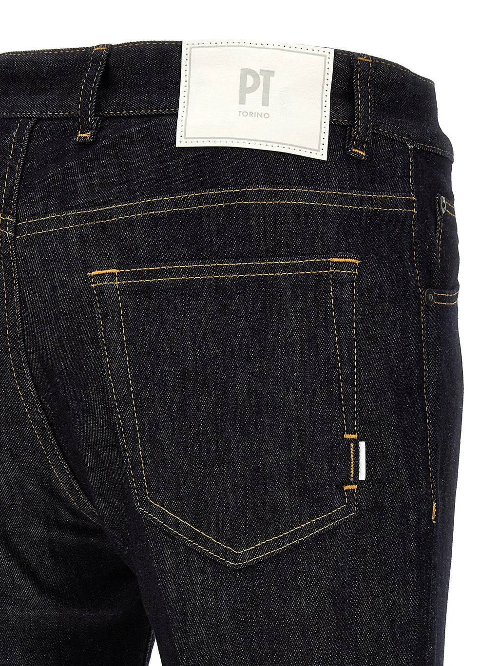 PT Torino Blue Cotton Straight-Leg Jeans