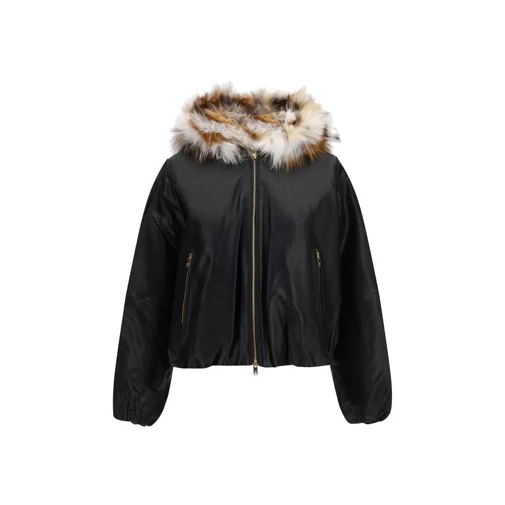Moose Knuckles Black Lambskin Leather Jacket