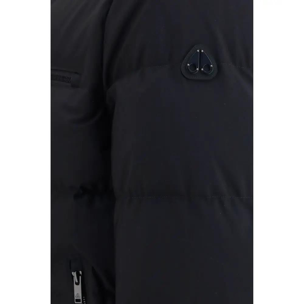Moose Knuckles Black Nylon Full-Length Jacket