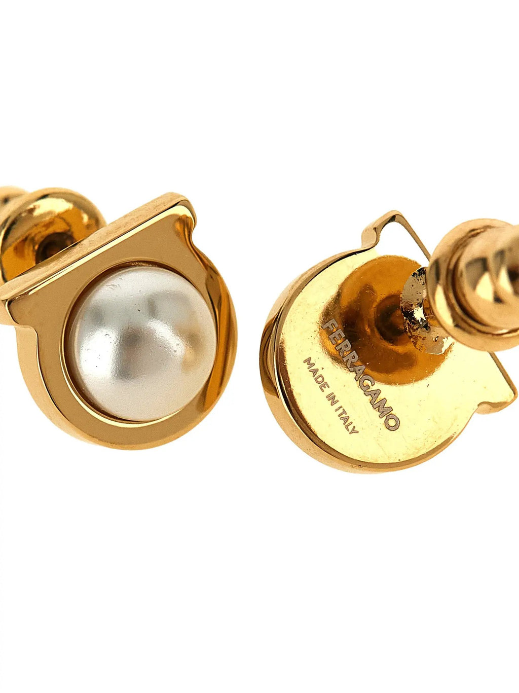 Ferragamo Gold Brass Earrings