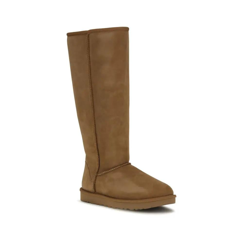 UGG Brown Calf Leather Bos Taurus Flat Boots
