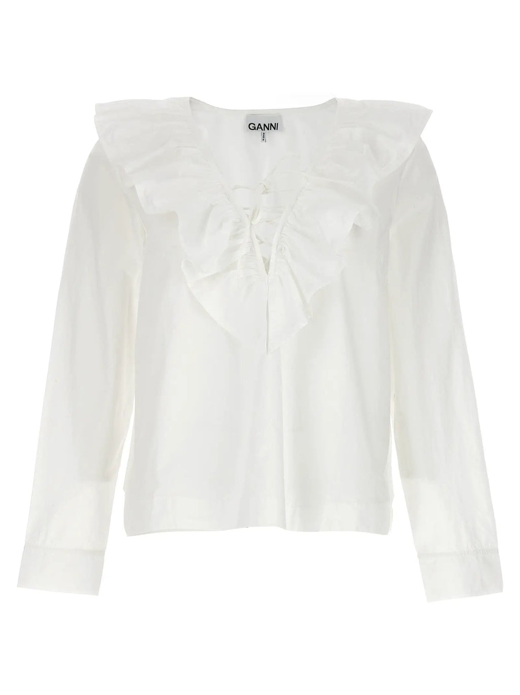 Ganni White Cotton Blouse