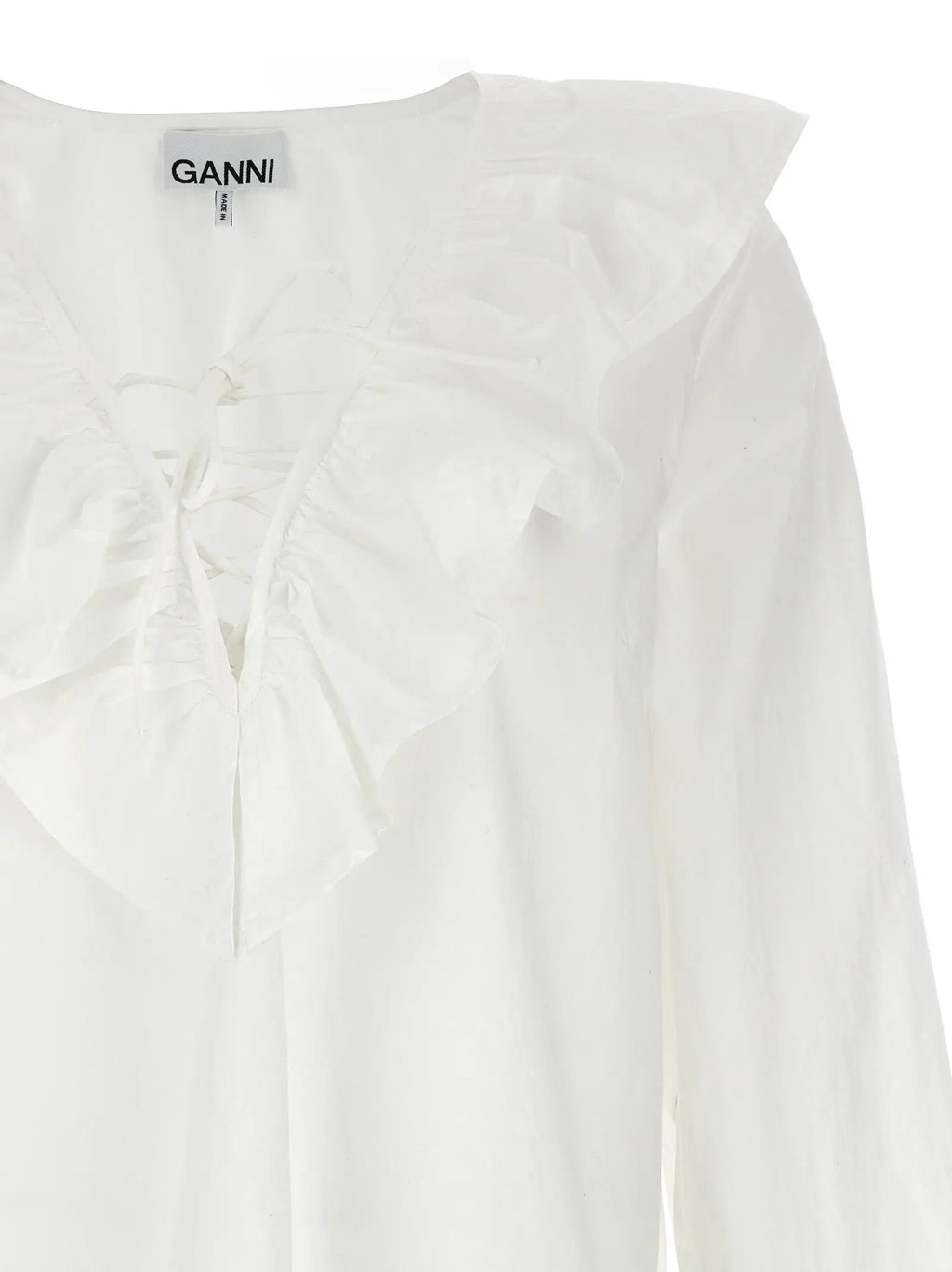 Ganni White Cotton Blouse
