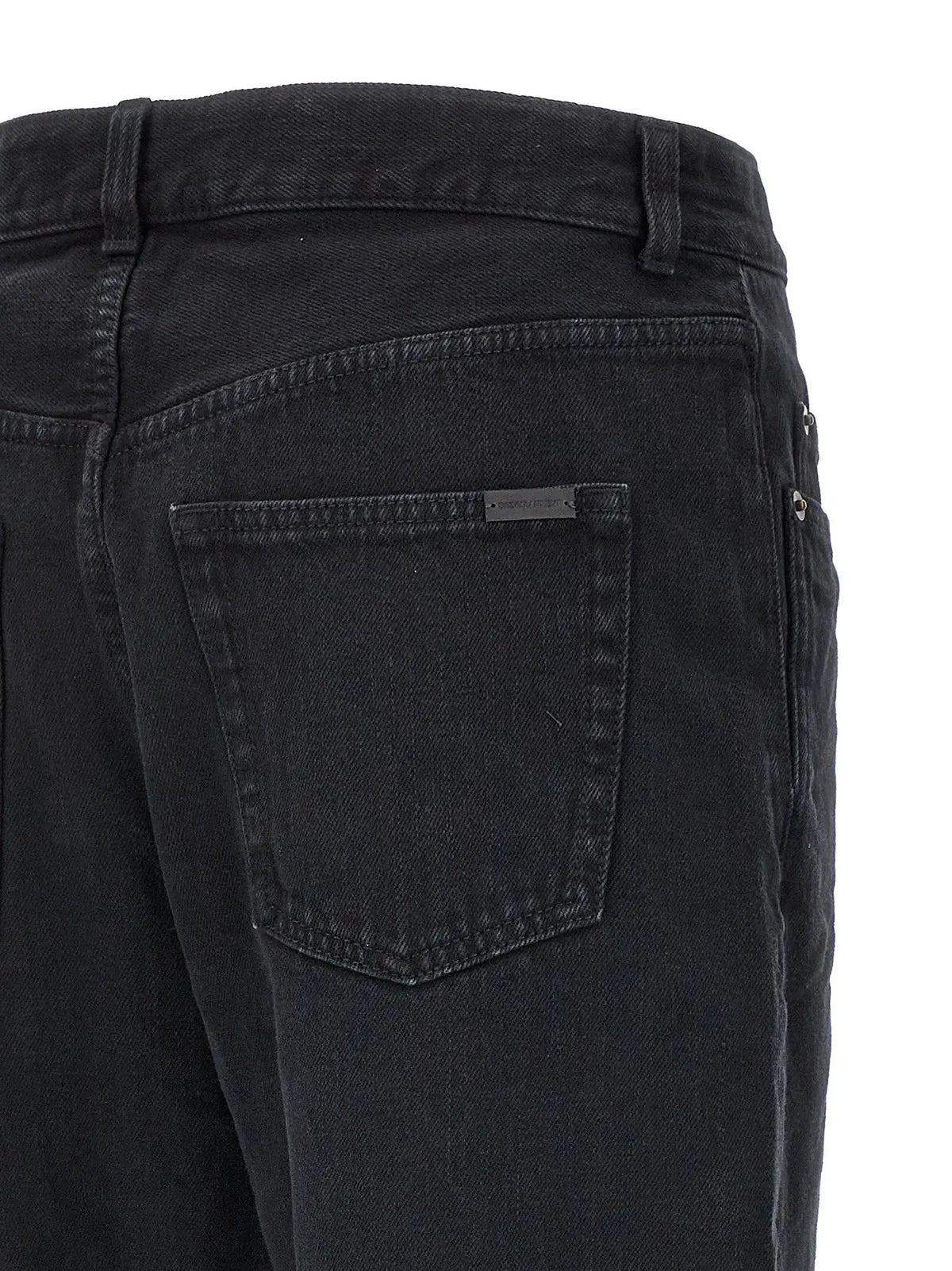 Saint Laurent Black Cotton Straight-Leg Jeans