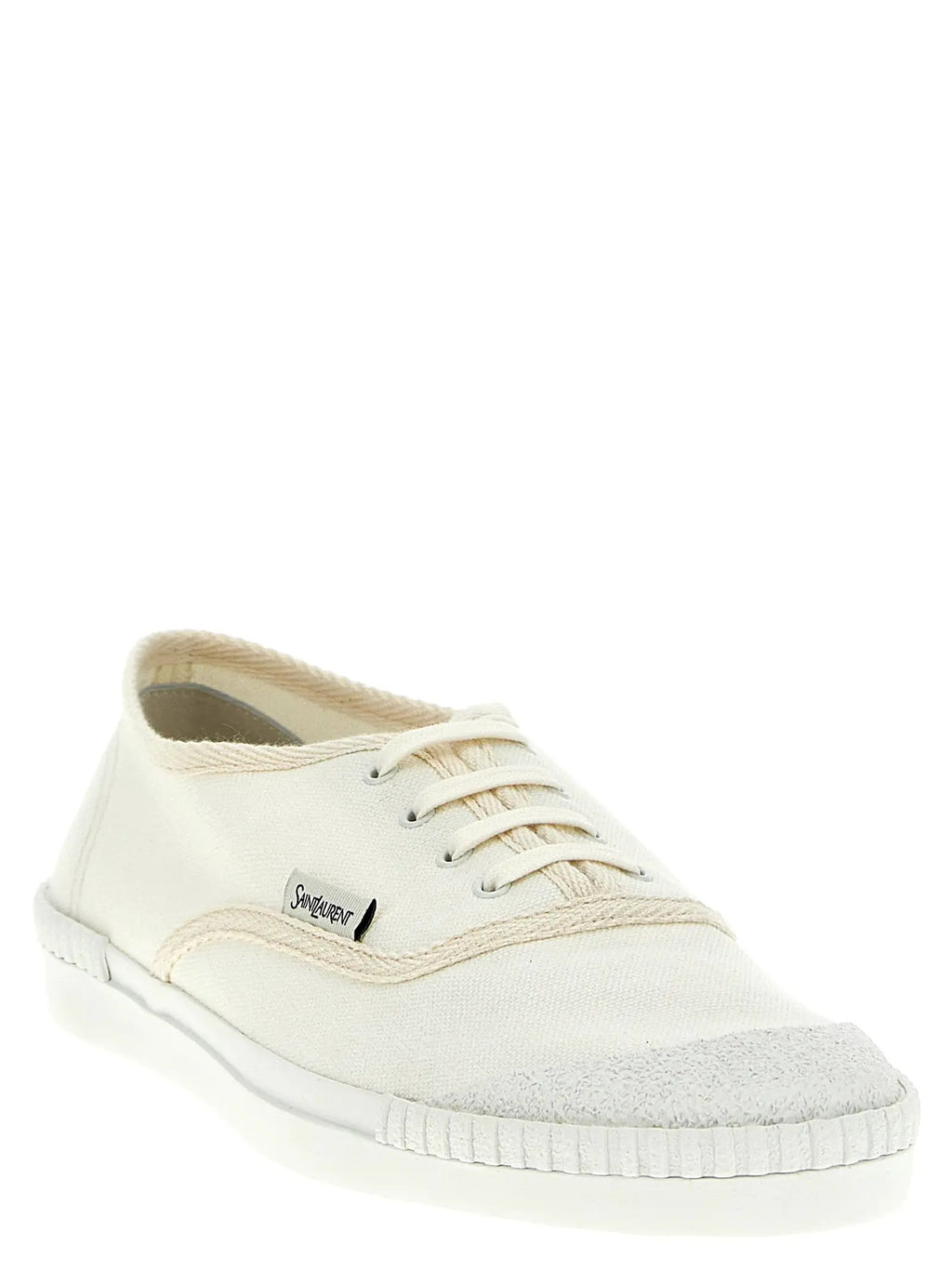 Baskets basses en coton blanc Saint Laurent