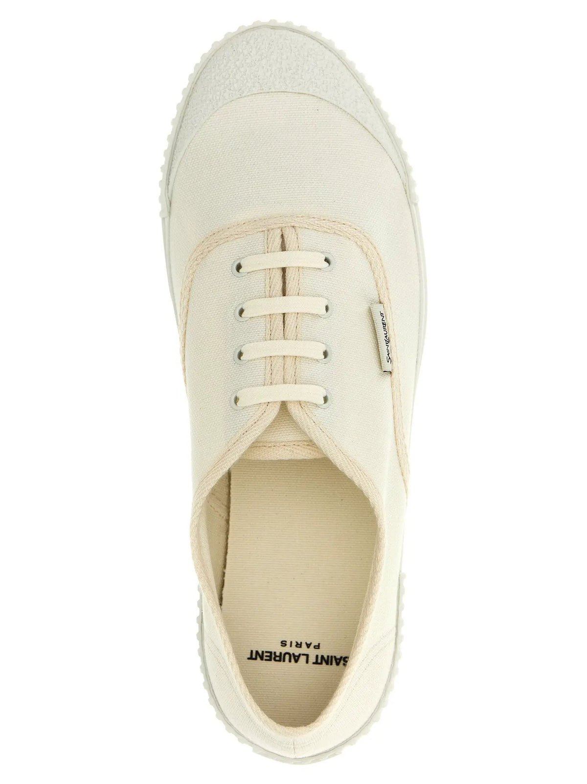 Baskets basses en coton blanc Saint Laurent