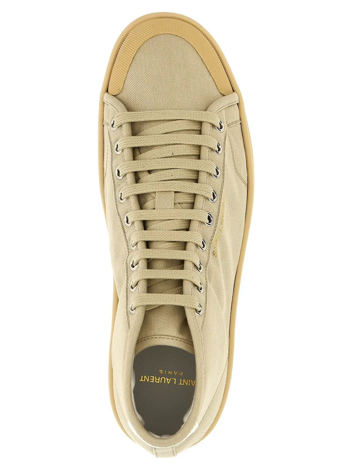 Saint Laurent Saint Laurent Beige Cotton High Top Sneakers