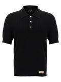Balmain Balmain Black Merino Wool Polo Shirt