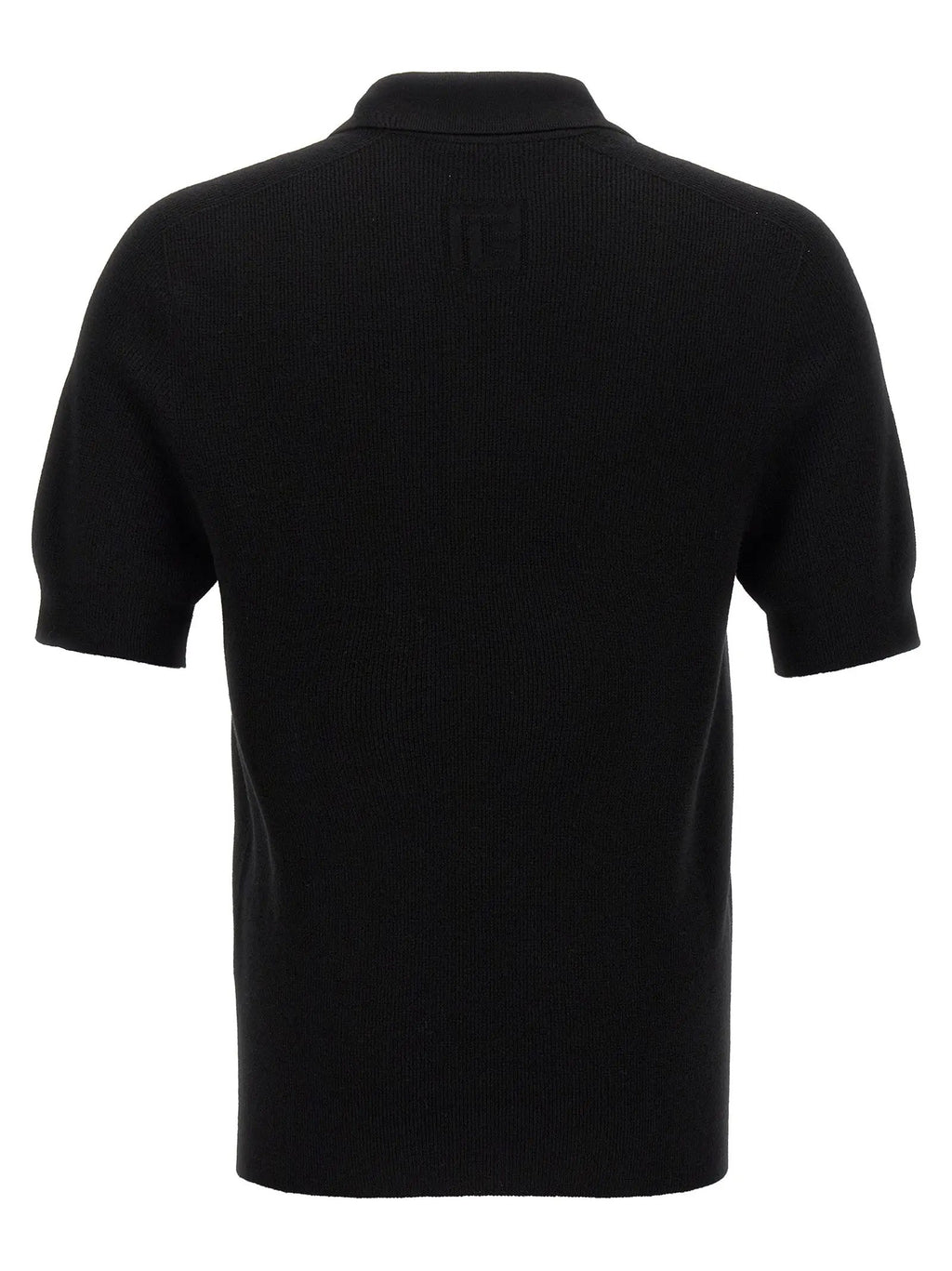 Balmain Balmain Black Merino Wool Polo Shirt