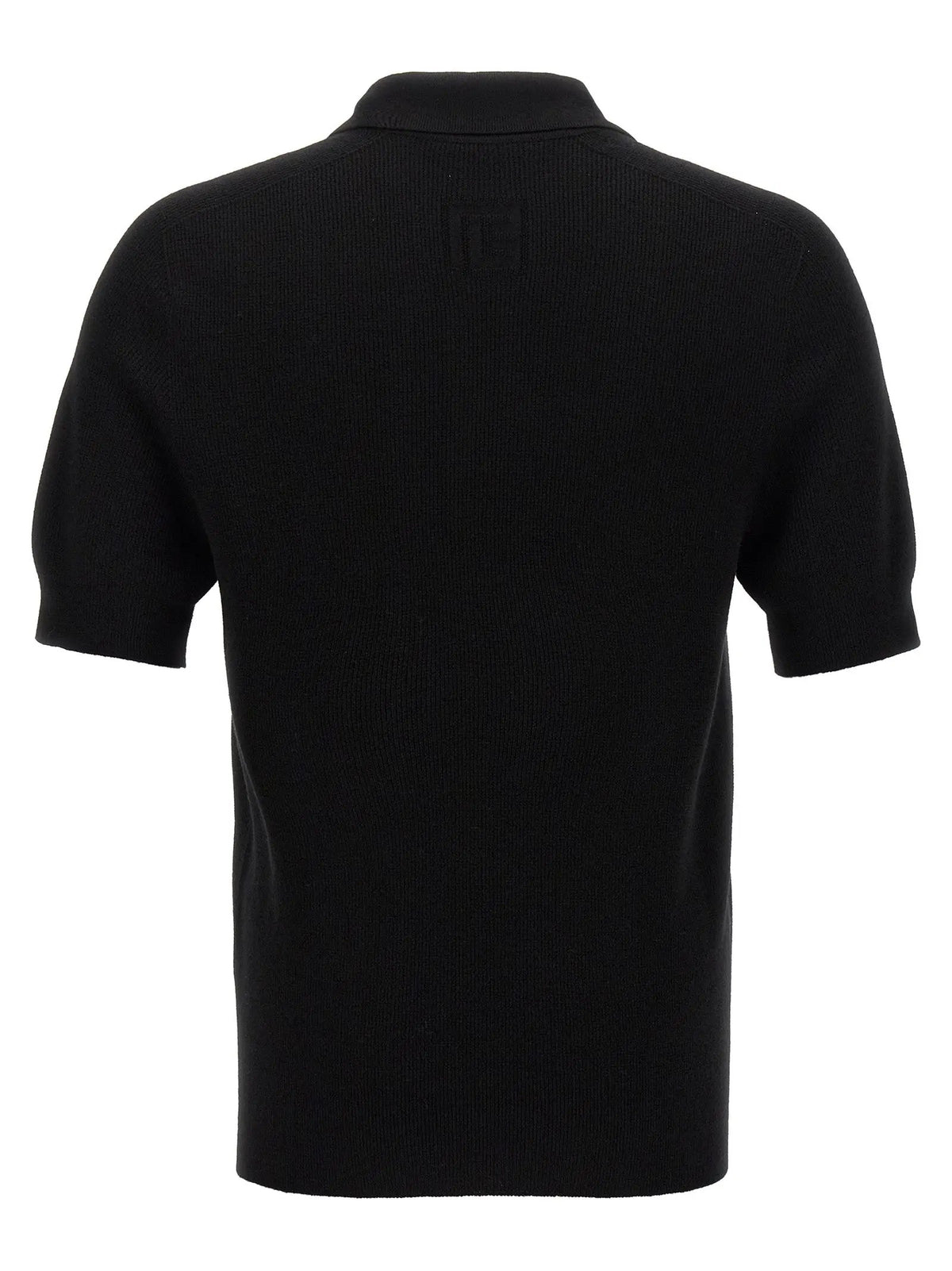 Balmain Balmain Black Merino Wool Polo Shirt