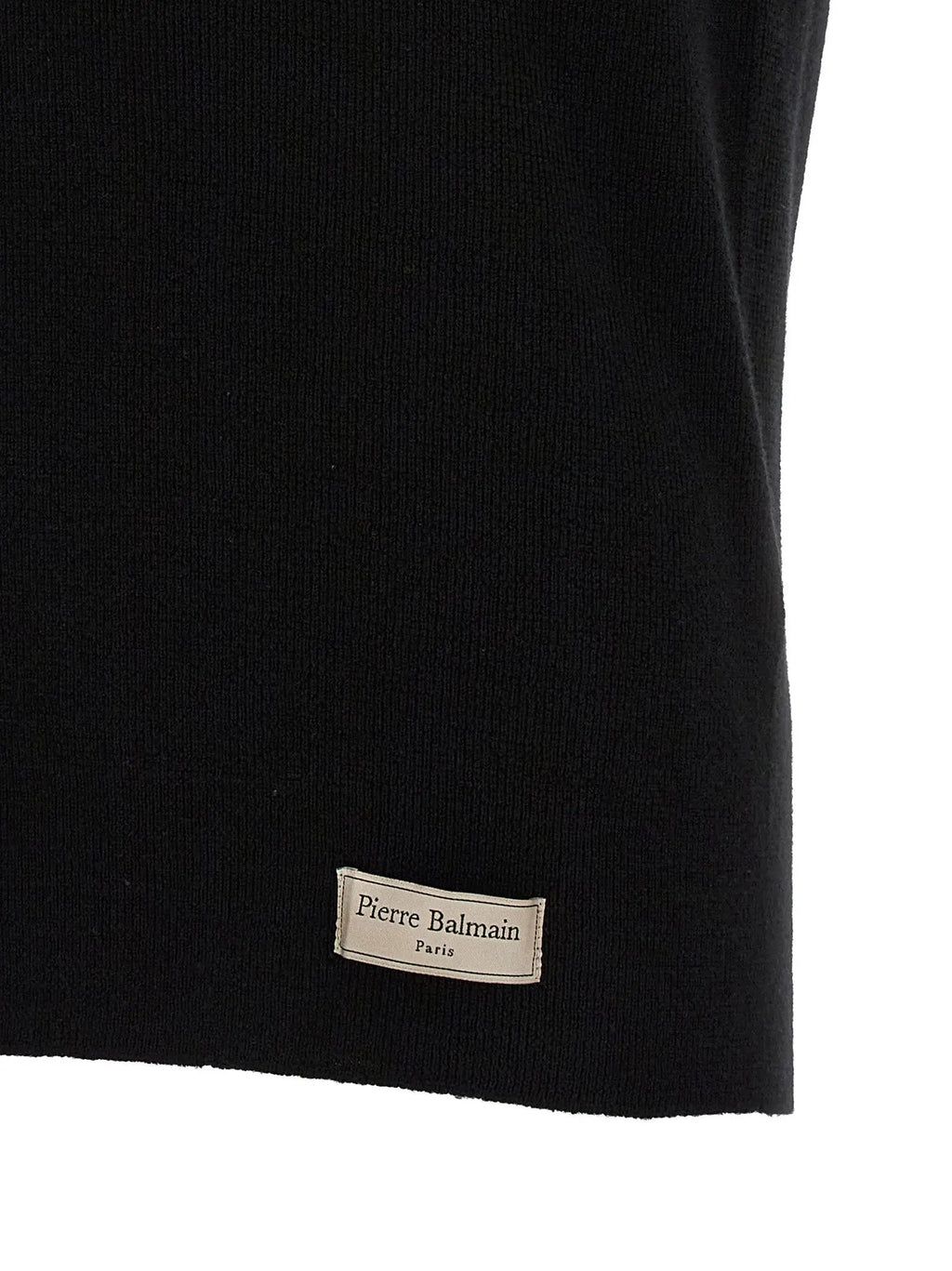 Balmain Balmain Black Merino Wool Polo Shirt