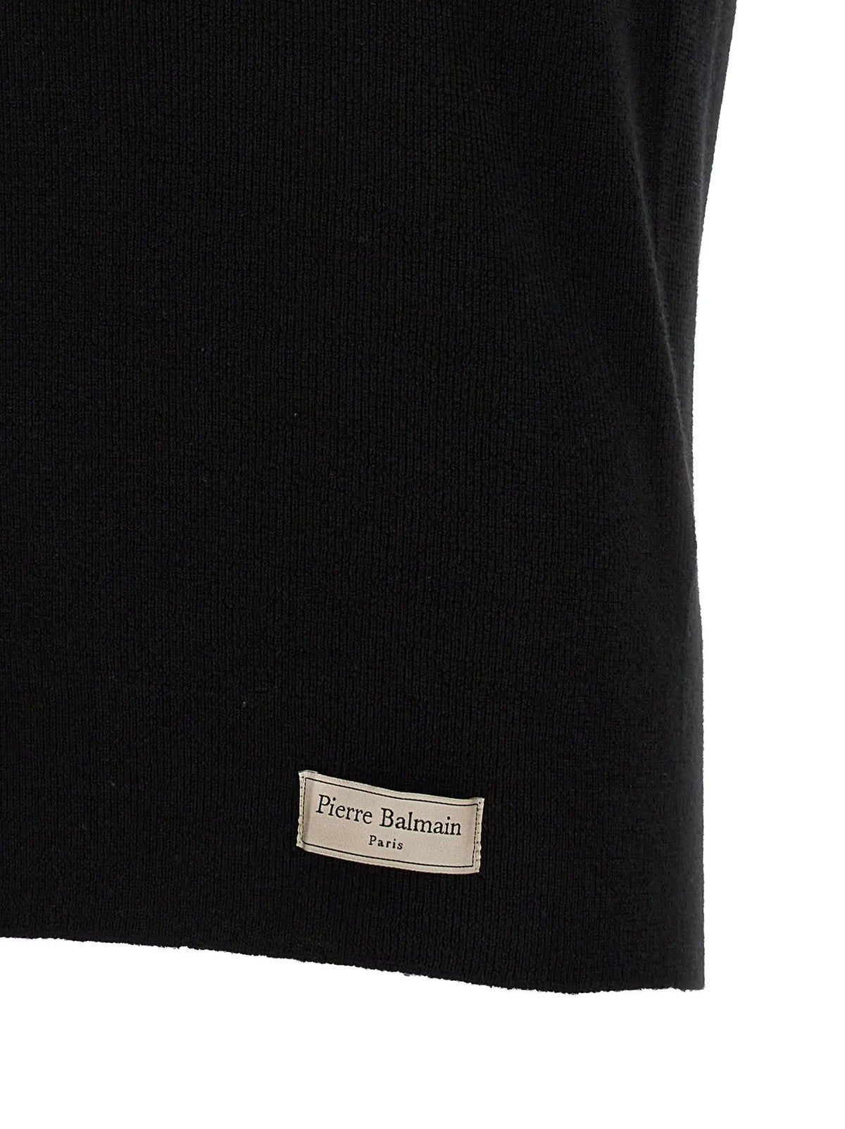 Balmain Balmain Black Merino Wool Polo Shirt