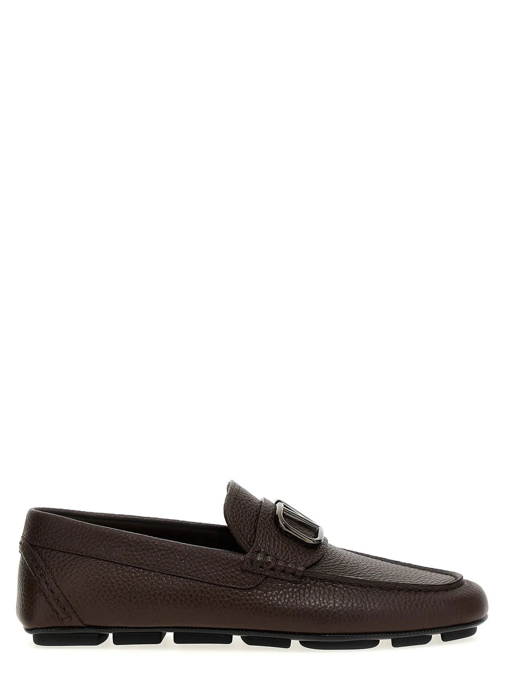 Valentino Garavani Valentino Garavani Brown Calfskin Slip-On Loafers