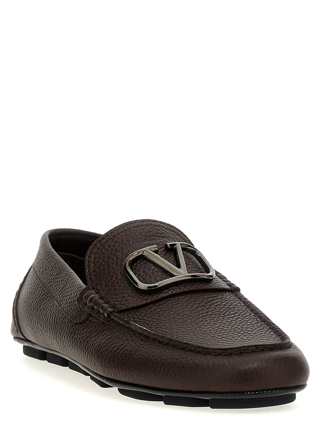 Valentino Garavani Valentino Garavani Brown Calfskin Slip-On Loafers