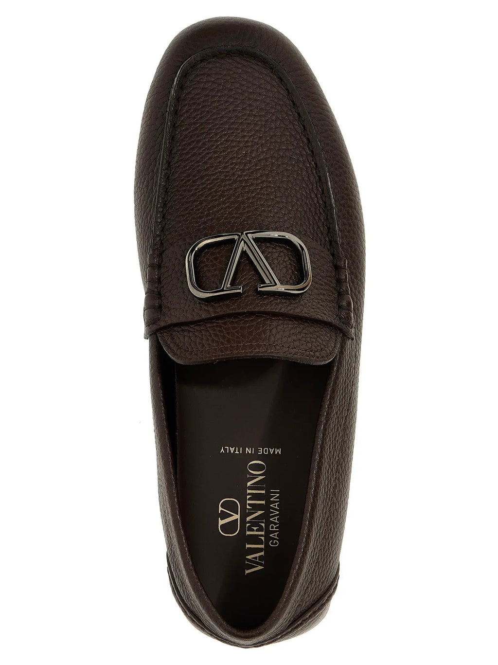Valentino Garavani Valentino Garavani Brown Calfskin Slip-On Loafers