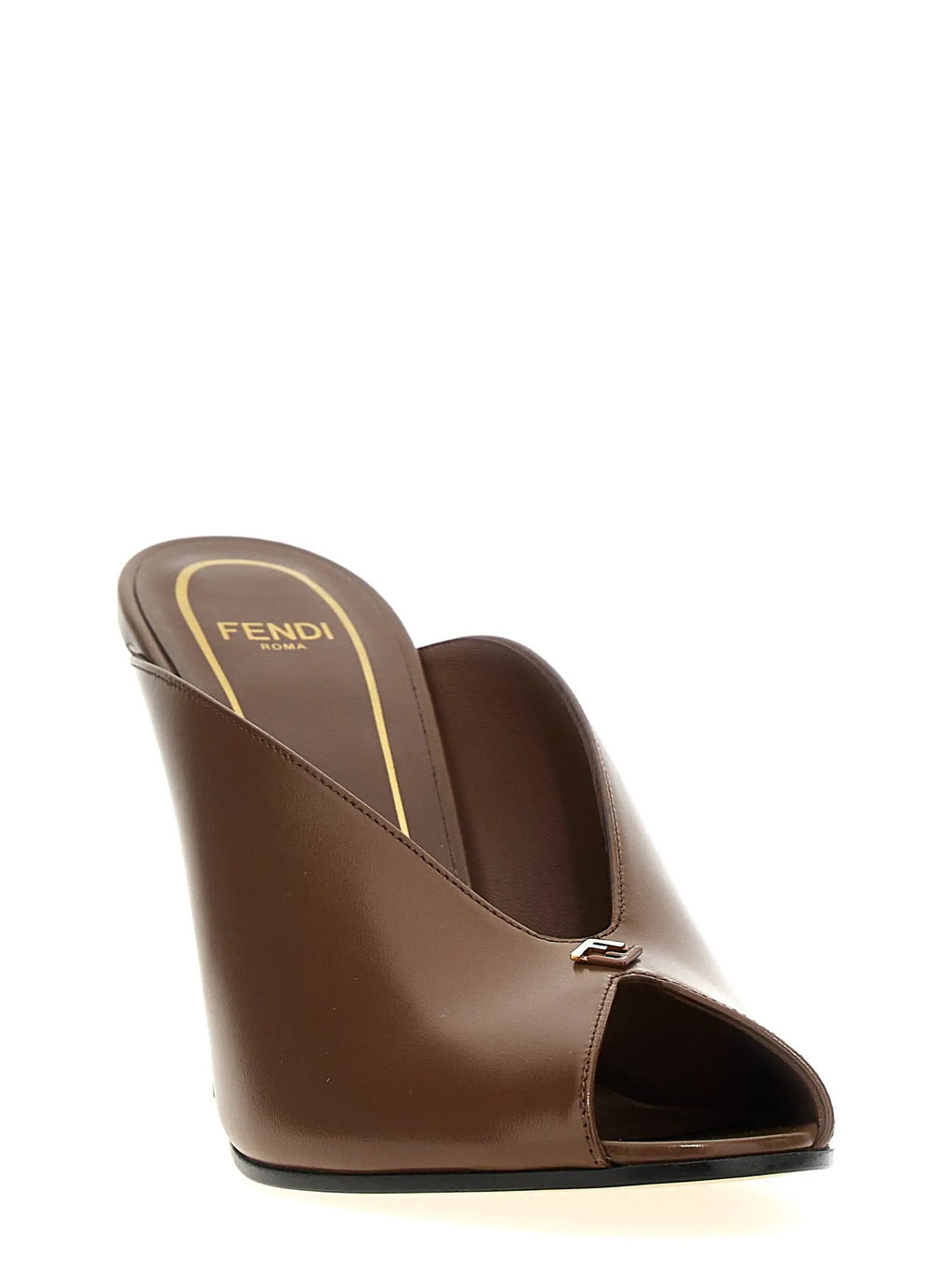 Fendi Fendi Brown Lamb Leather High Heel Pumps