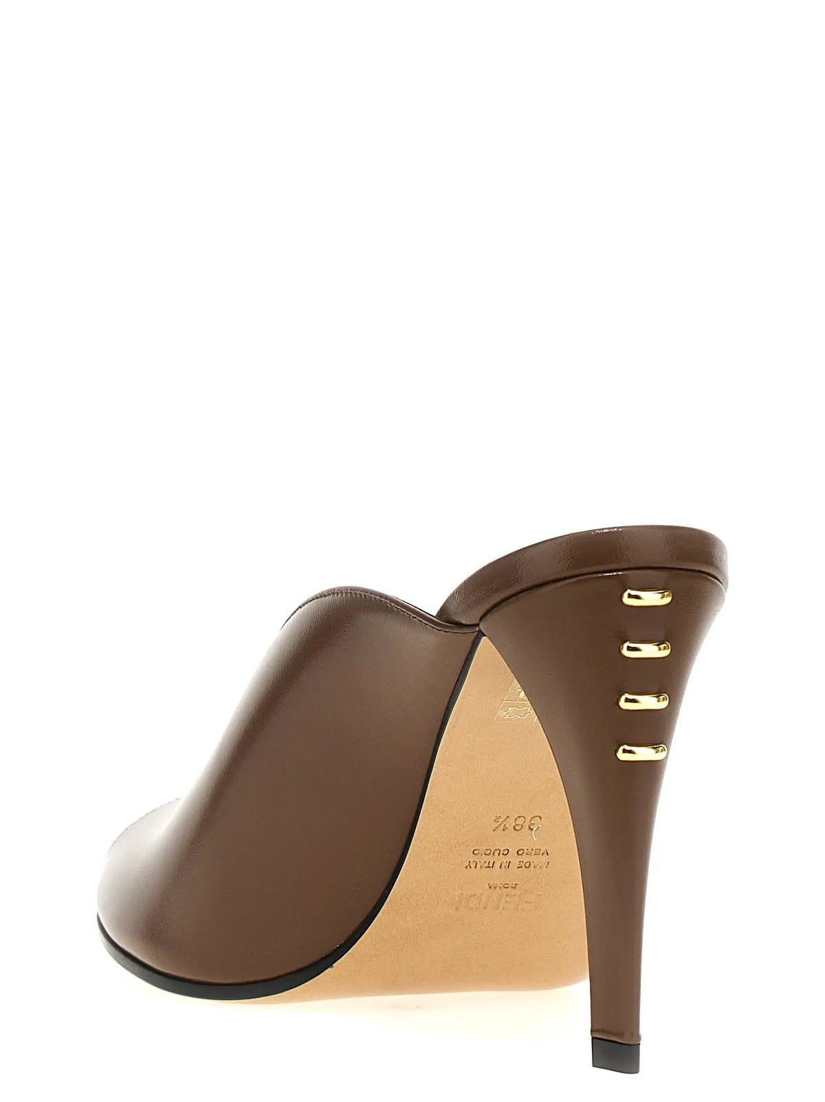 Fendi Fendi Brown Lamb Leather High Heel Pumps