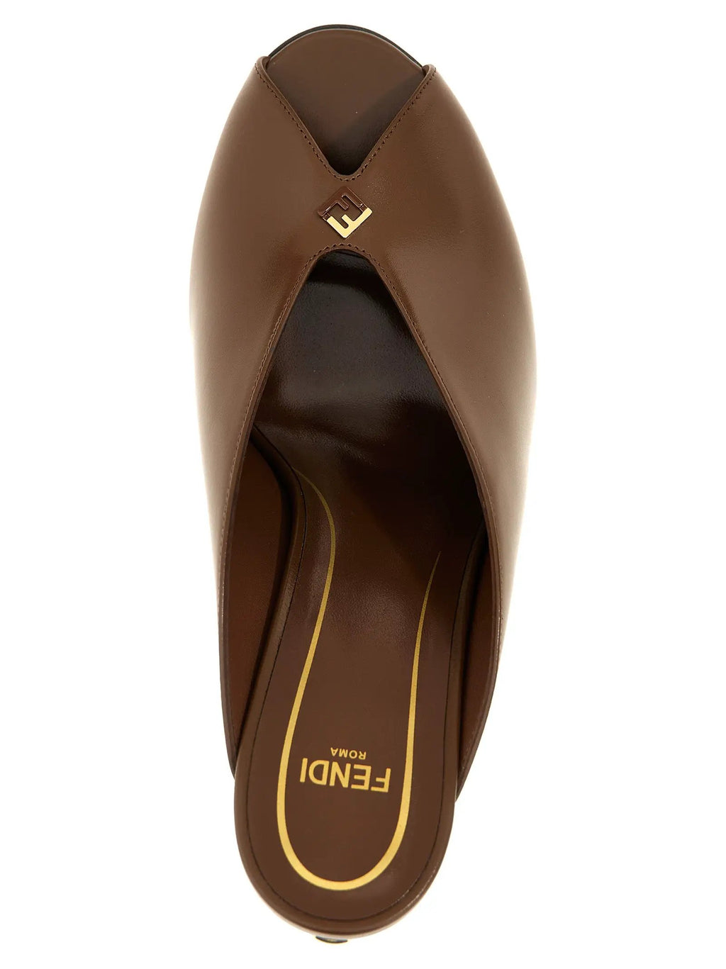 Fendi Fendi Brown Lamb Leather High Heel Pumps