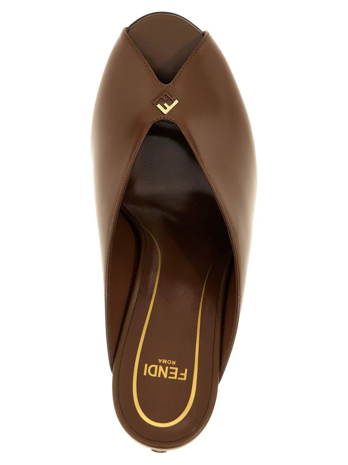 Fendi Fendi Brown Lamb Leather High Heel Pumps