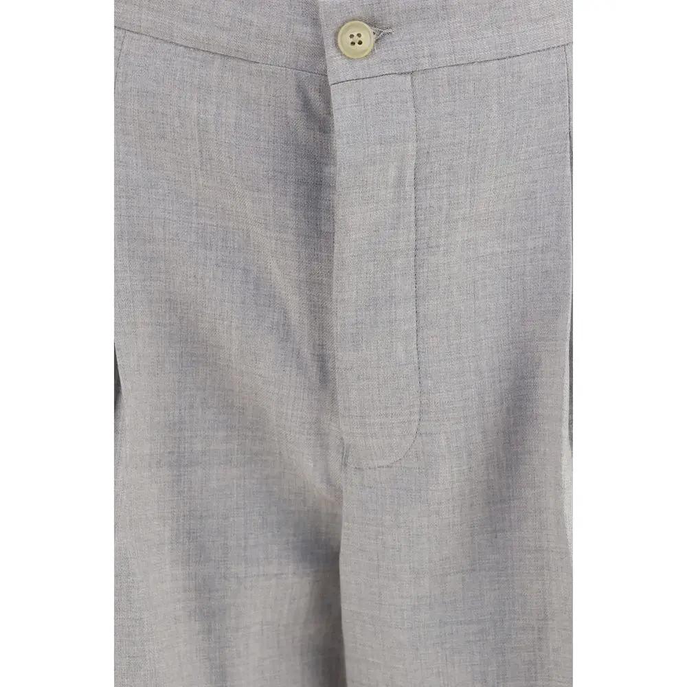 Laneus Laneus Gray Wool Oves Aries Casual Pants