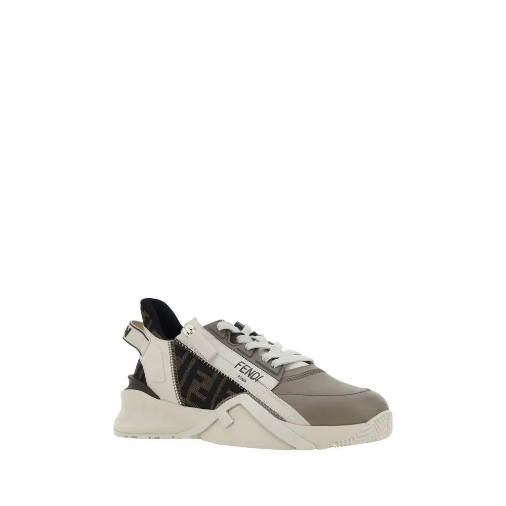Fendi Fendi Brown Calf Leather Bos Taurus Athletic Sneakers