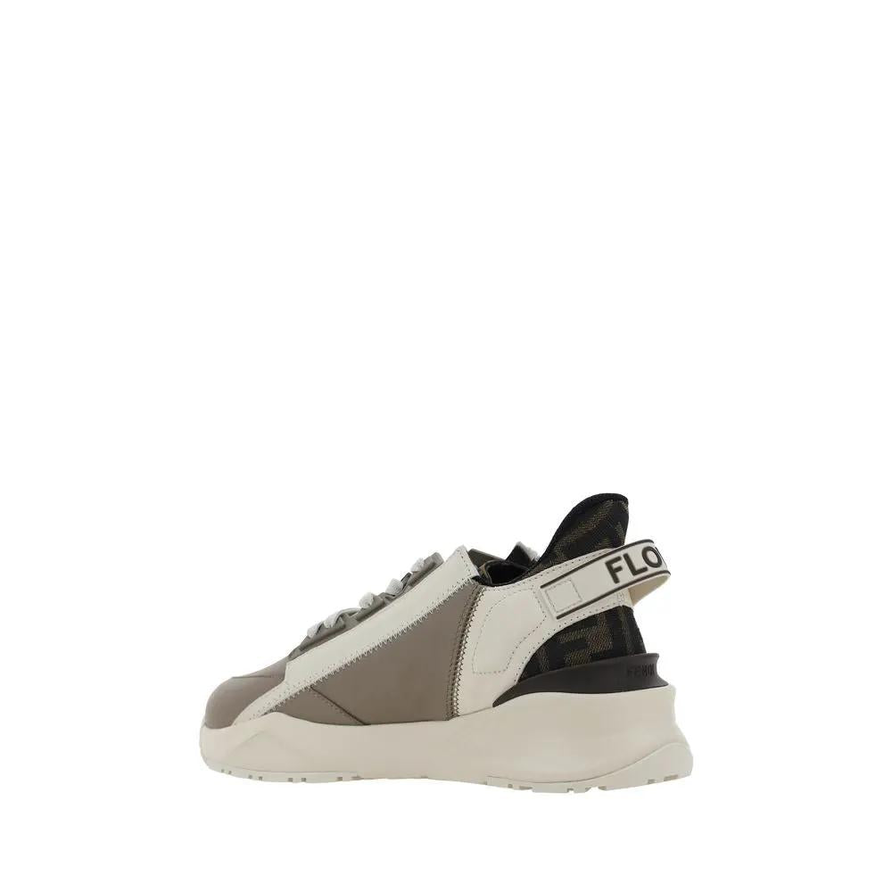 Fendi Fendi Brown Calf Leather Bos Taurus Athletic Sneakers