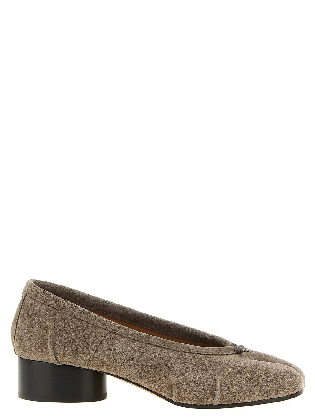 Maison Margiela Maison Margiela Gray Calfskin Mid Heel Pumps