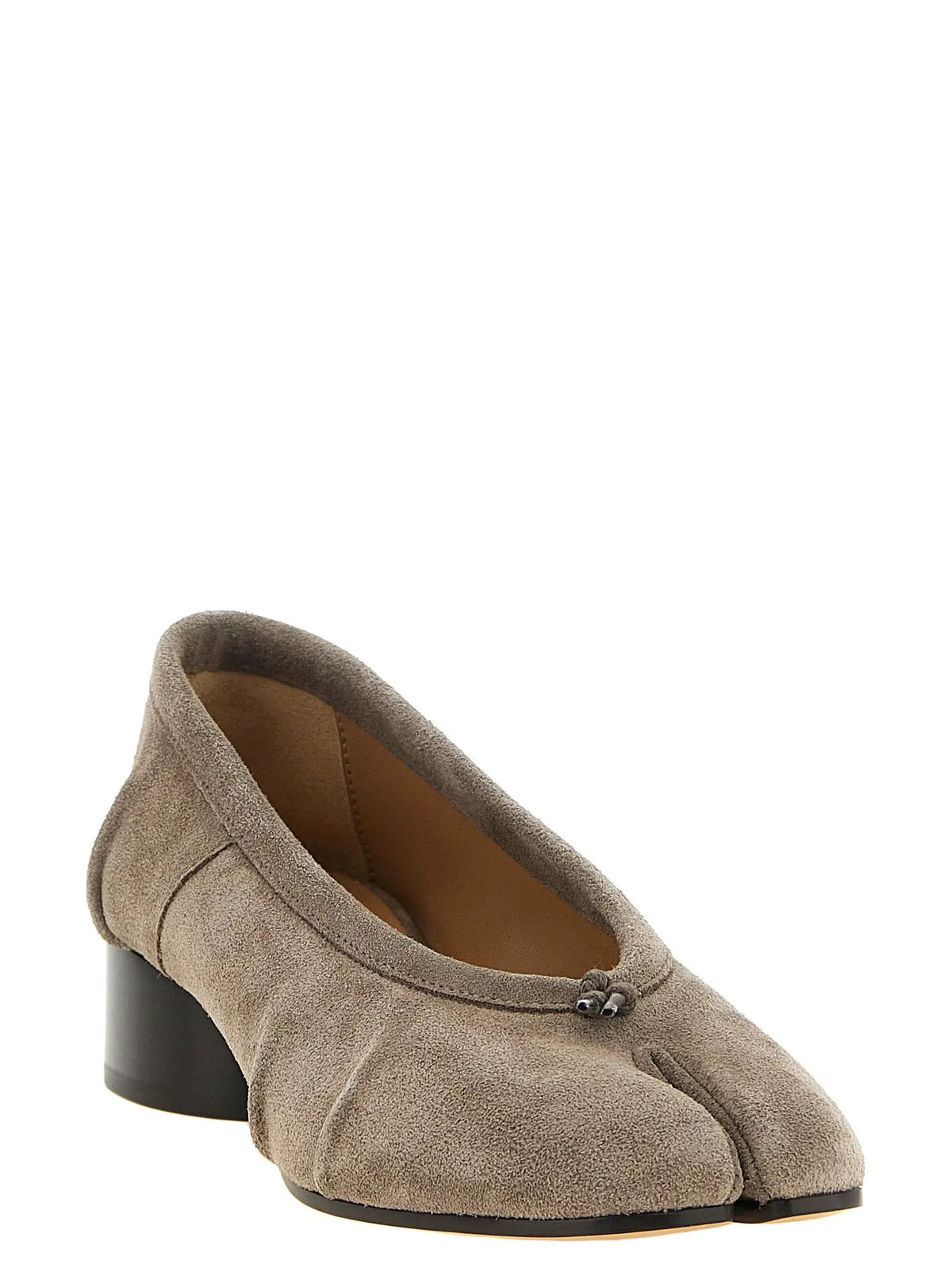 Maison Margiela Maison Margiela Gray Calfskin Mid Heel Pumps