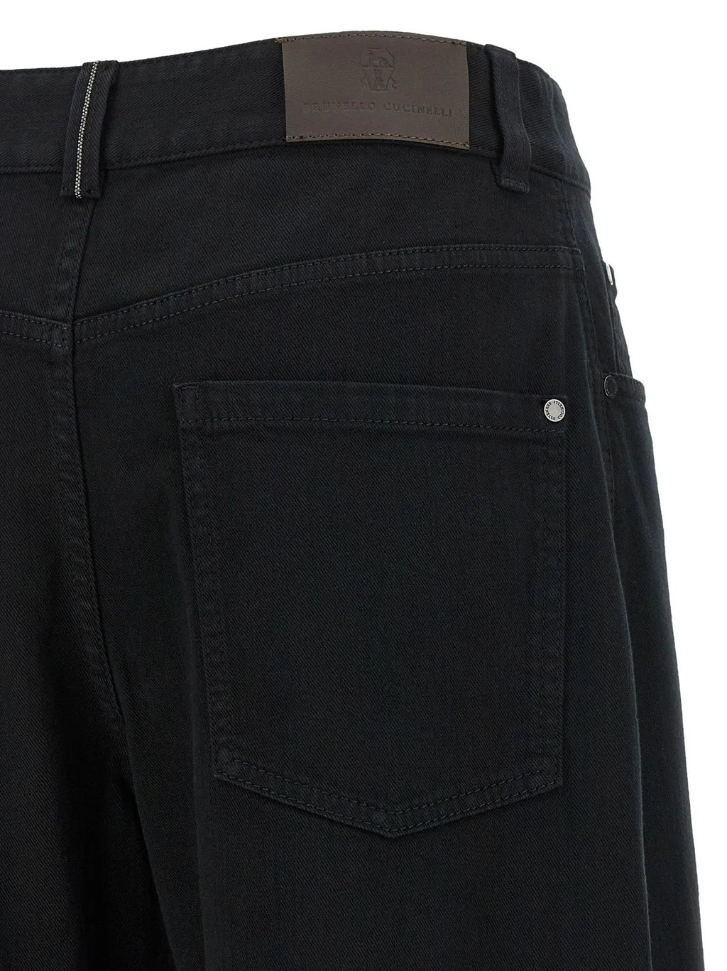 Brunello Cucinelli Brunello Cucinelli Black Cotton High-Waisted Jean