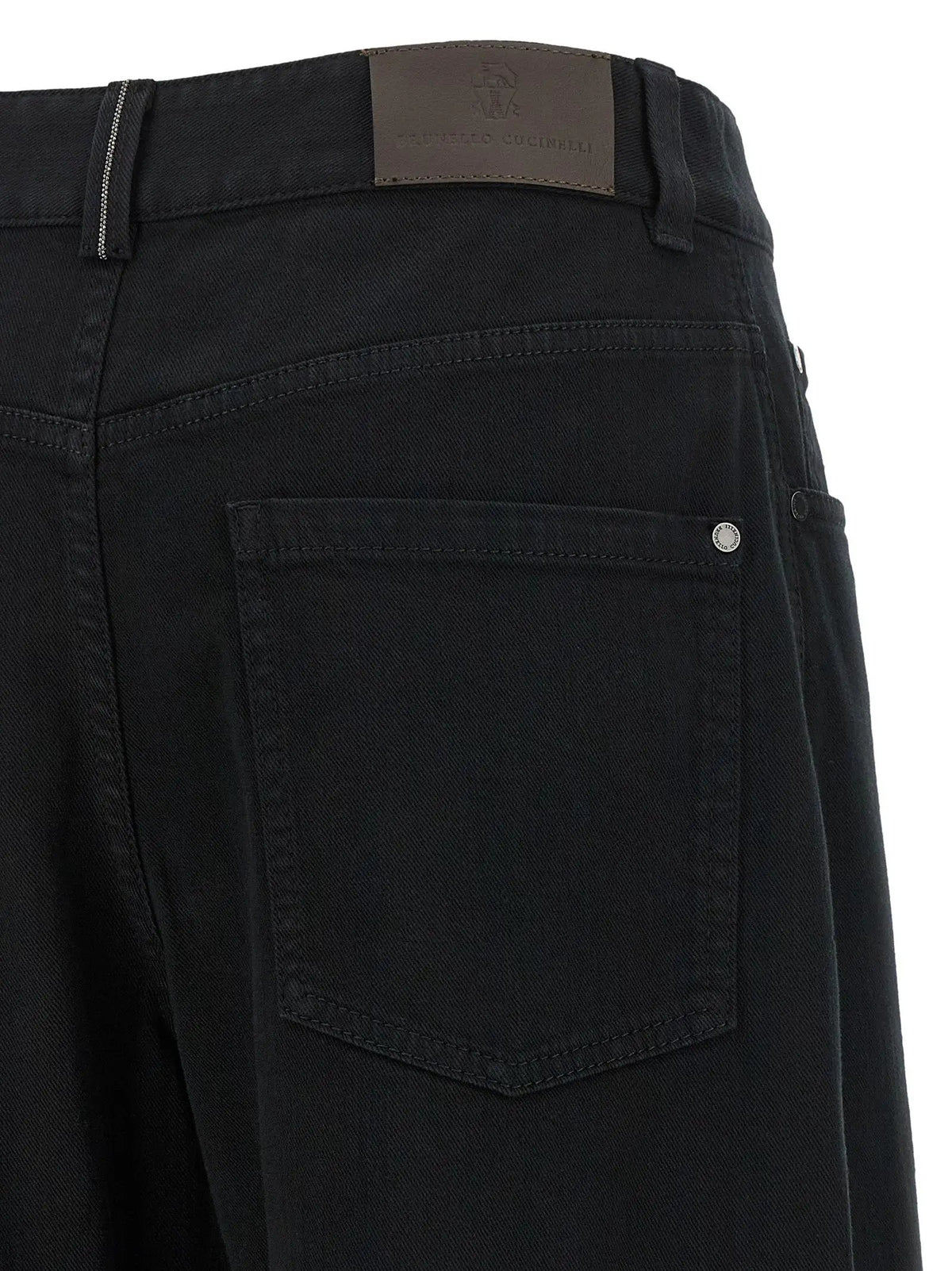 Brunello Cucinelli Brunello Cucinelli Black Cotton High-Waisted Jean