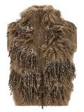 Brunello Cucinelli Brunello Cucinelli Brown Wool Sleeveless Jacket
