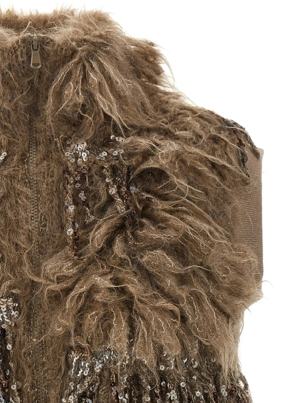 Brunello Cucinelli Brunello Cucinelli Brown Wool Sleeveless Jacket