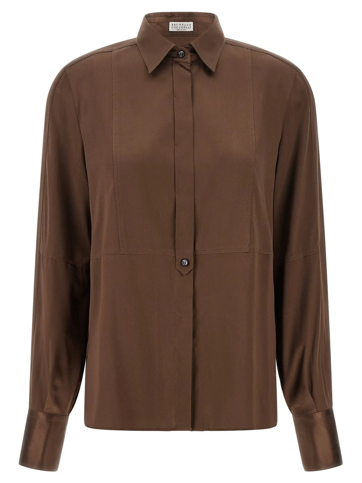Brunello Cucinelli Brunello Cucinelli Brown Silk Blouse