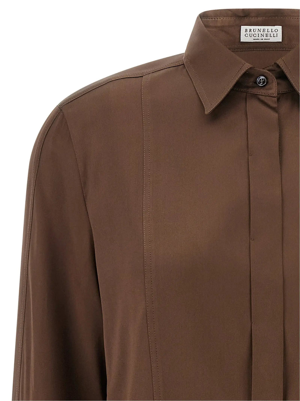 Brunello Cucinelli Brunello Cucinelli Brown Silk Blouse