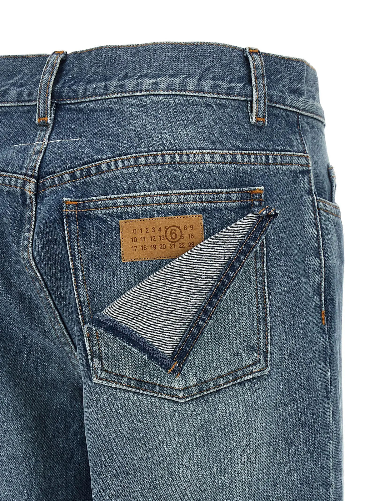 MM6 Maison Margiela MM6 Maison Margiela Blue Cotton Straight-Leg Jeans
