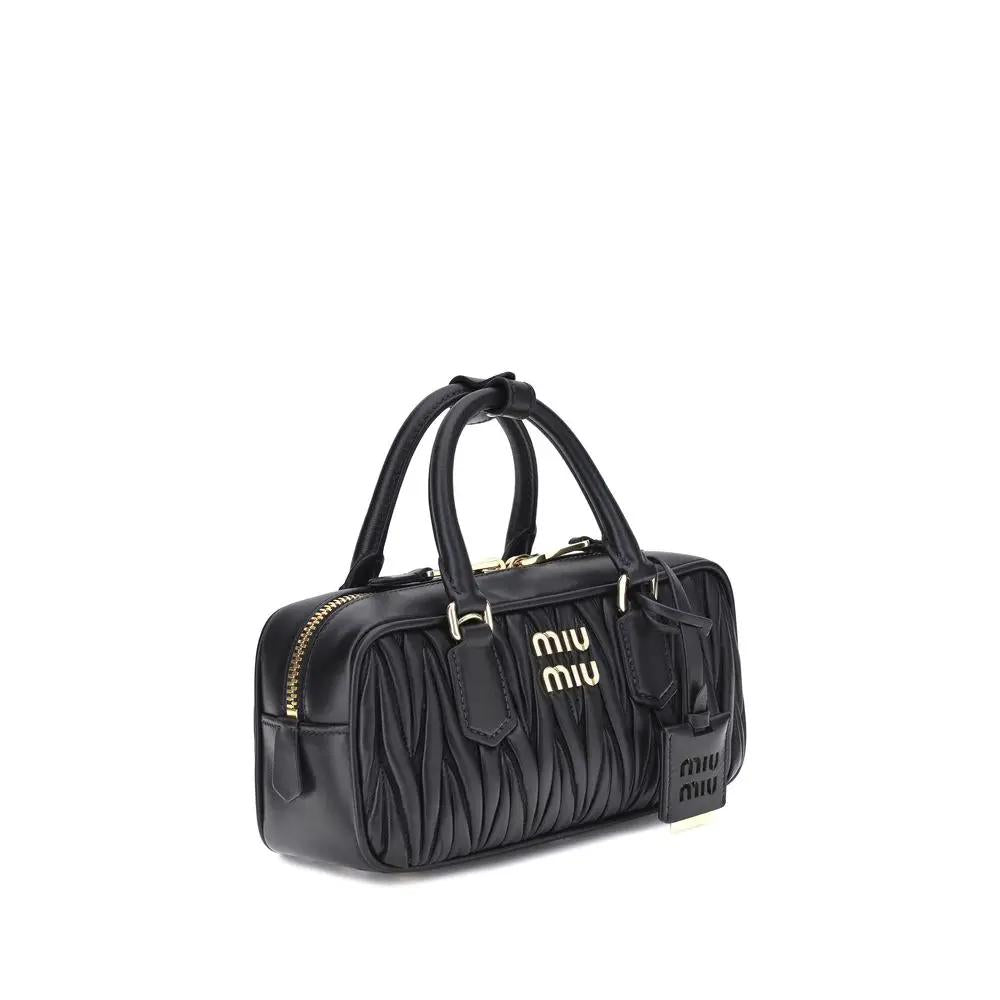 Miu Miu Miu Miu Black Calf Leather Bos Taurus Handbag