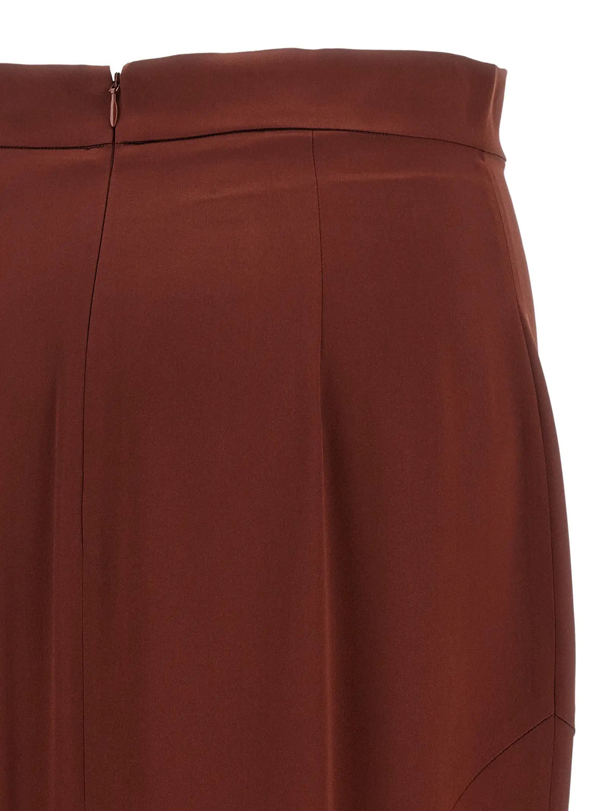 Mini-jupe en soie marron Max Mara