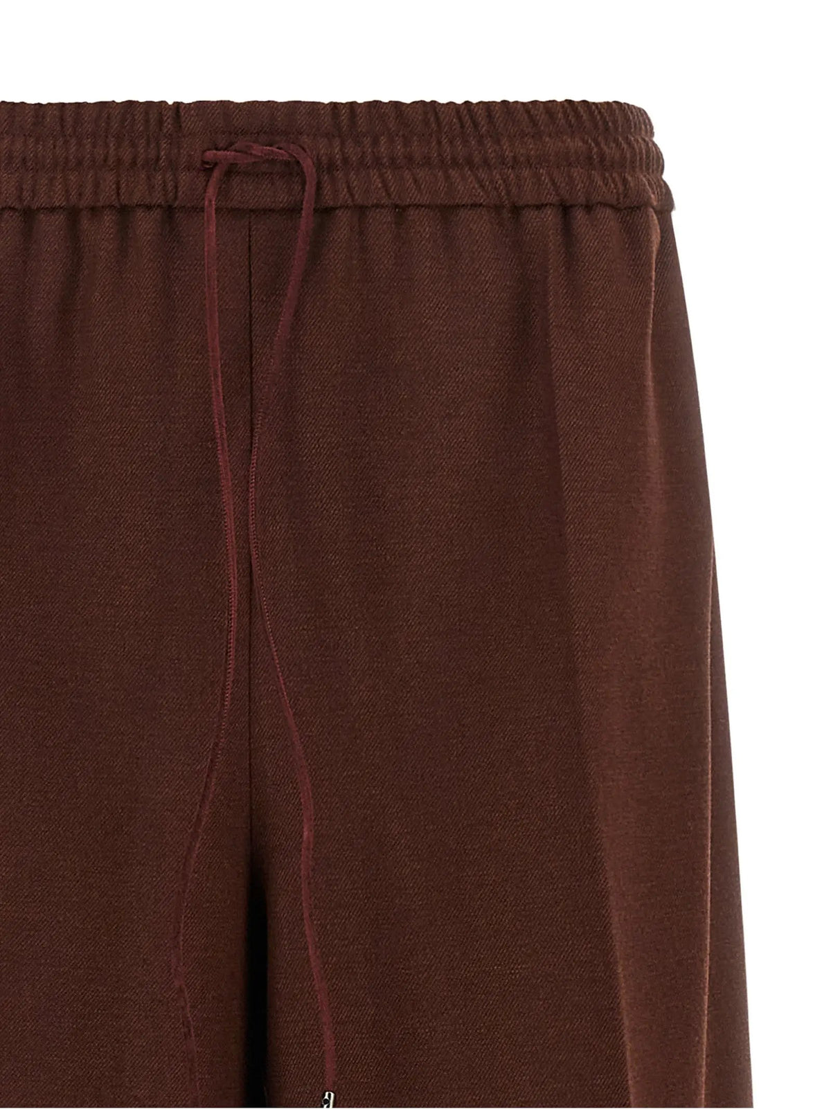 Pantalon Décontracté Marron en Laine Max Mara