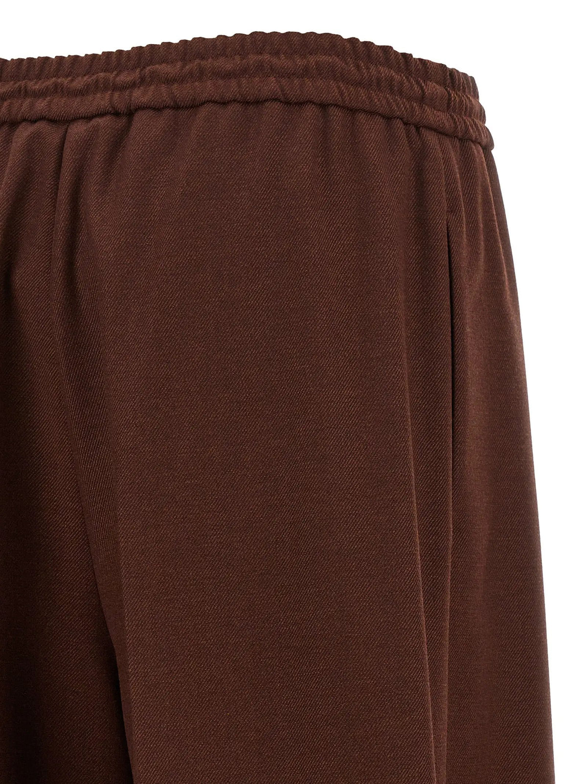 Pantalon Décontracté Marron en Laine Max Mara
