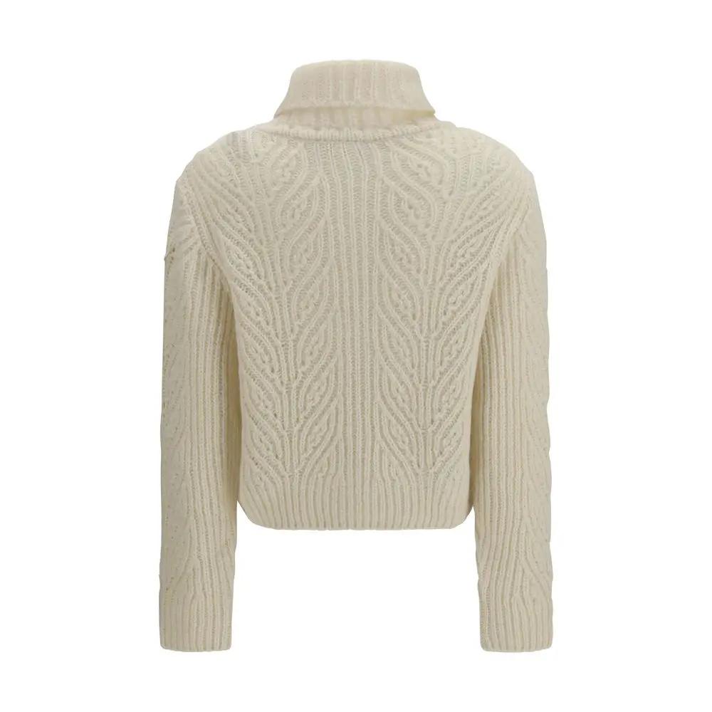 Col roulé oversize en laine beige Moncler Aries