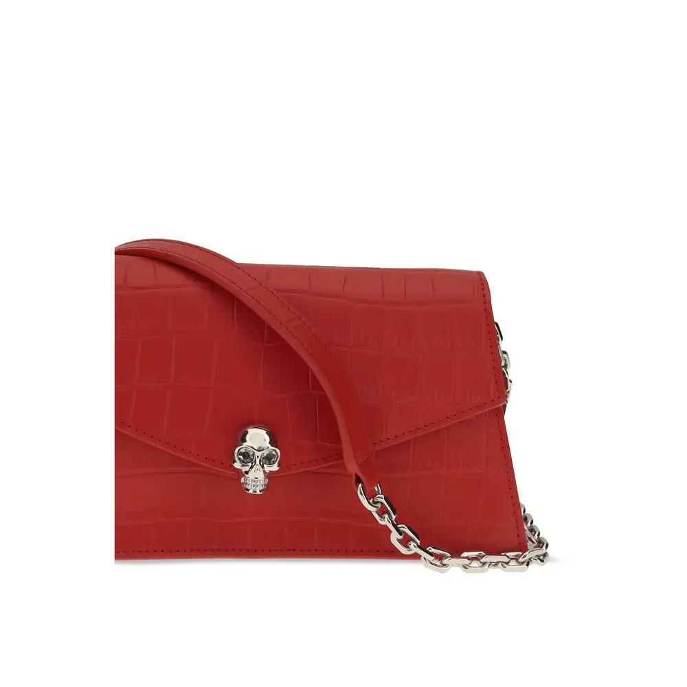 Alexander McQueen Alexander McQueen Red Calf Leather Bos Taurus Clutch Bag