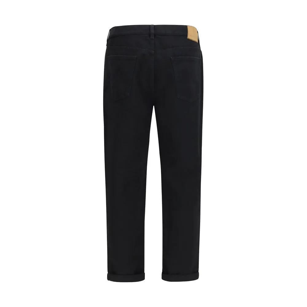 Brunello Cucinelli Brunello Cucinelli Black Cotton High-Waisted Jean