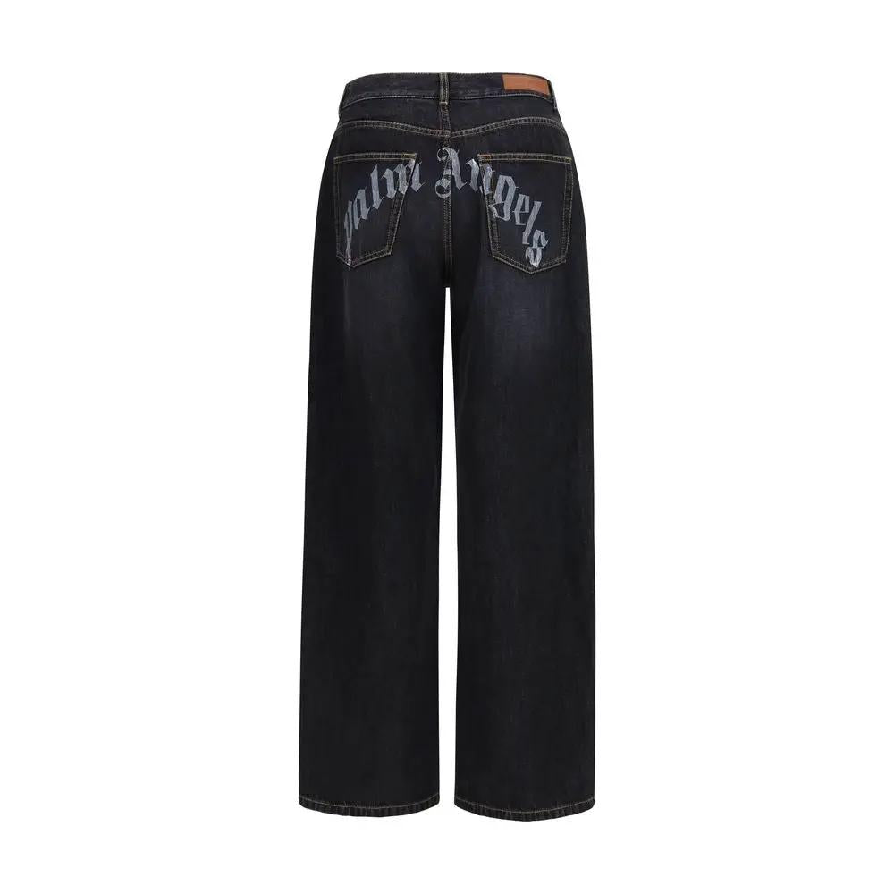 Palm Angels Palm Angels Black Cotton Jeans Denim