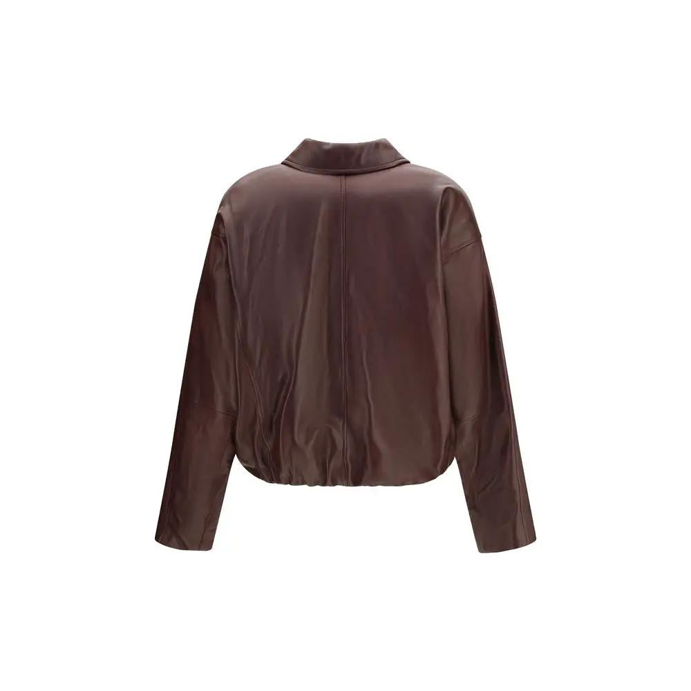 Brunello Cucinelli Brunello Cucinelli Bordeaux Lamb Ovis Aries Leather Jacket
