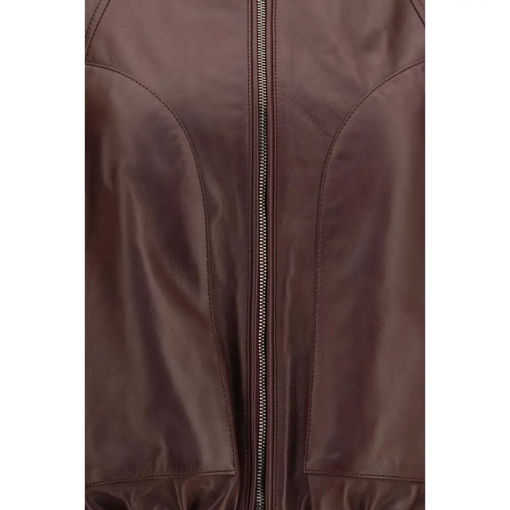 Brunello Cucinelli Brunello Cucinelli Bordeaux Lamb Ovis Aries Leather Jacket