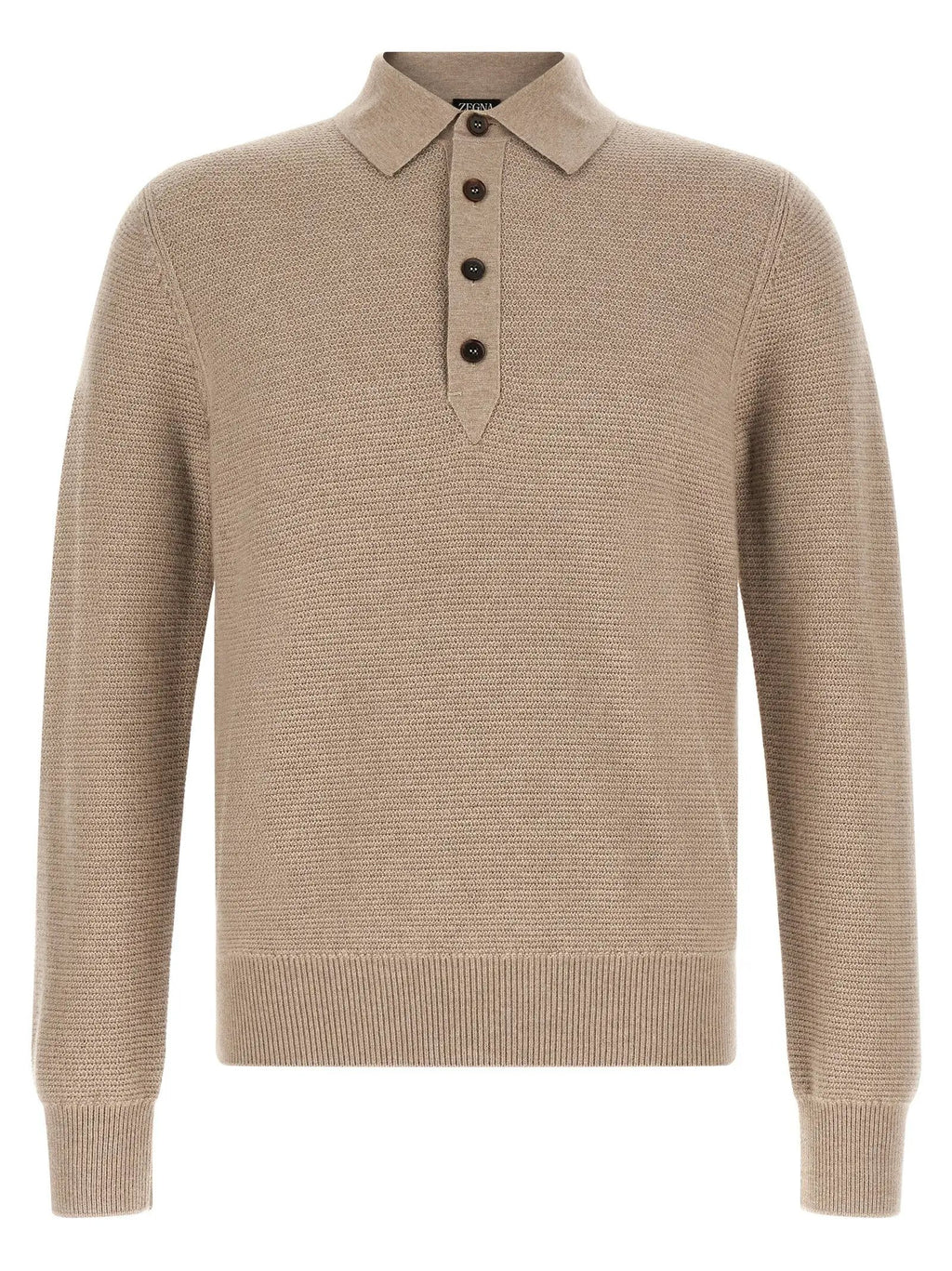 ZEGNA ZEGNA Beige Cashmere Polo Shirt
