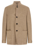 ZEGNA ZEGNA Beige Cashmere Full-Length Jacket