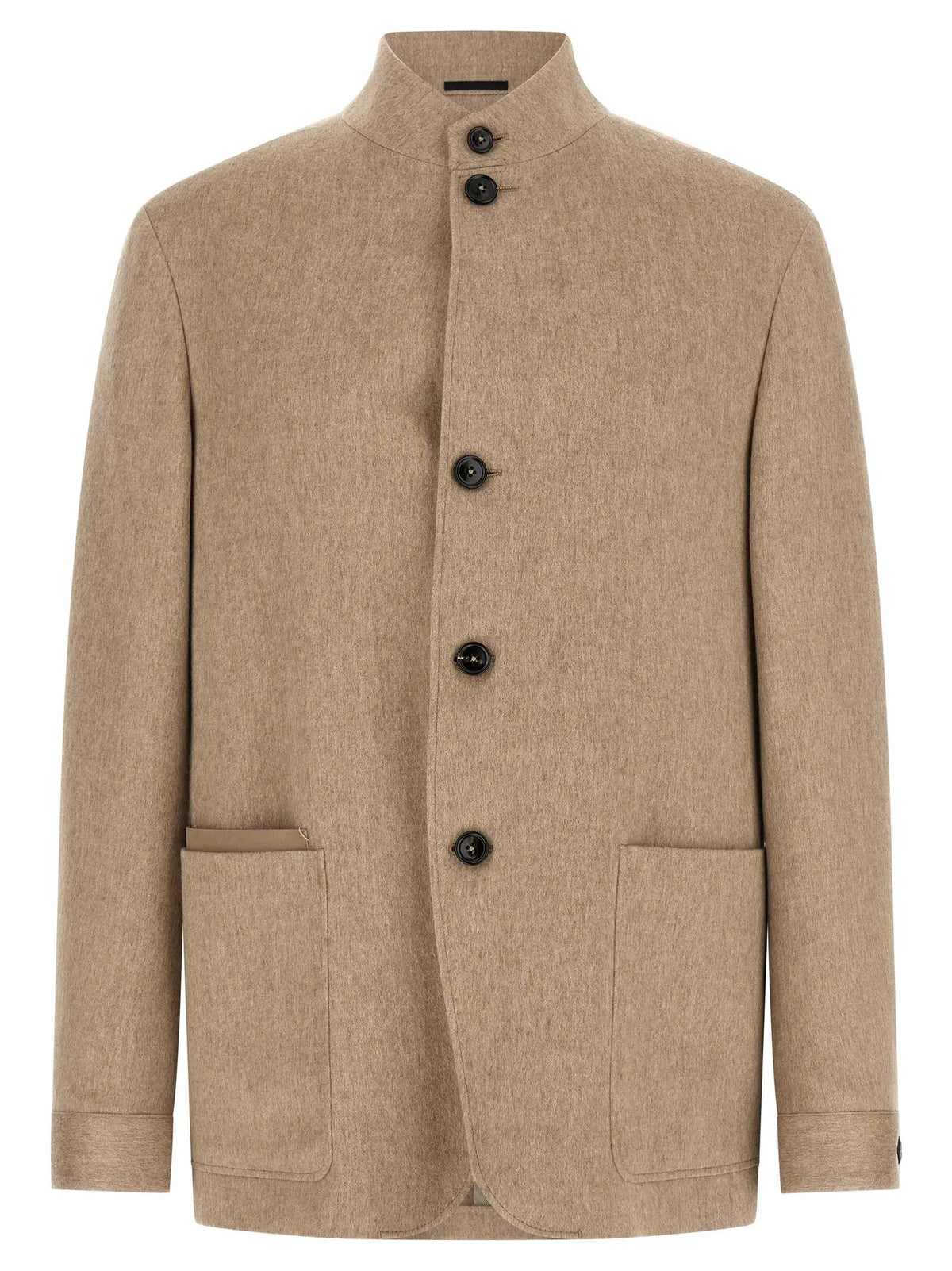 ZEGNA ZEGNA Beige Cashmere Full-Length Jacket