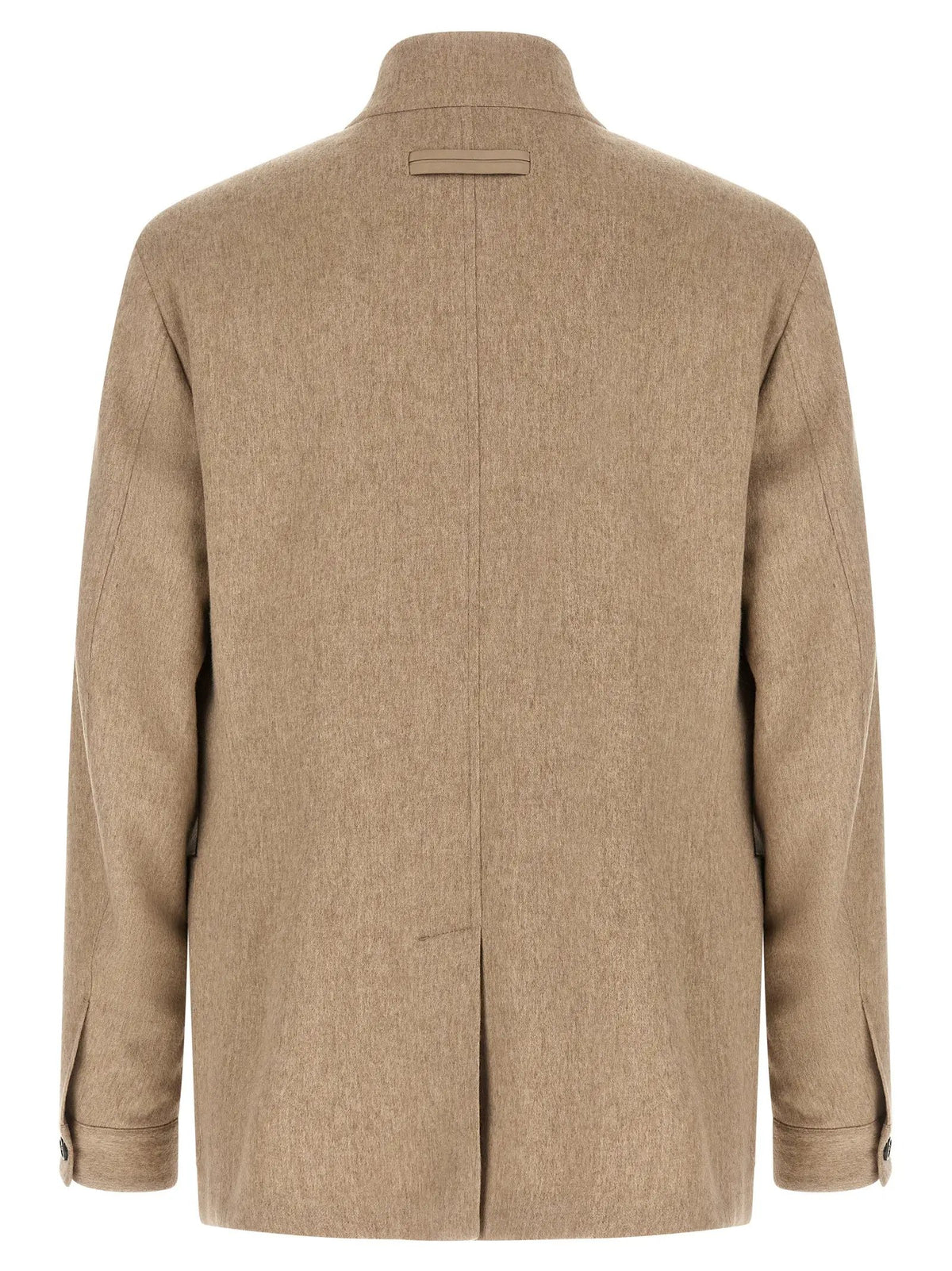 ZEGNA ZEGNA Beige Cashmere Full-Length Jacket